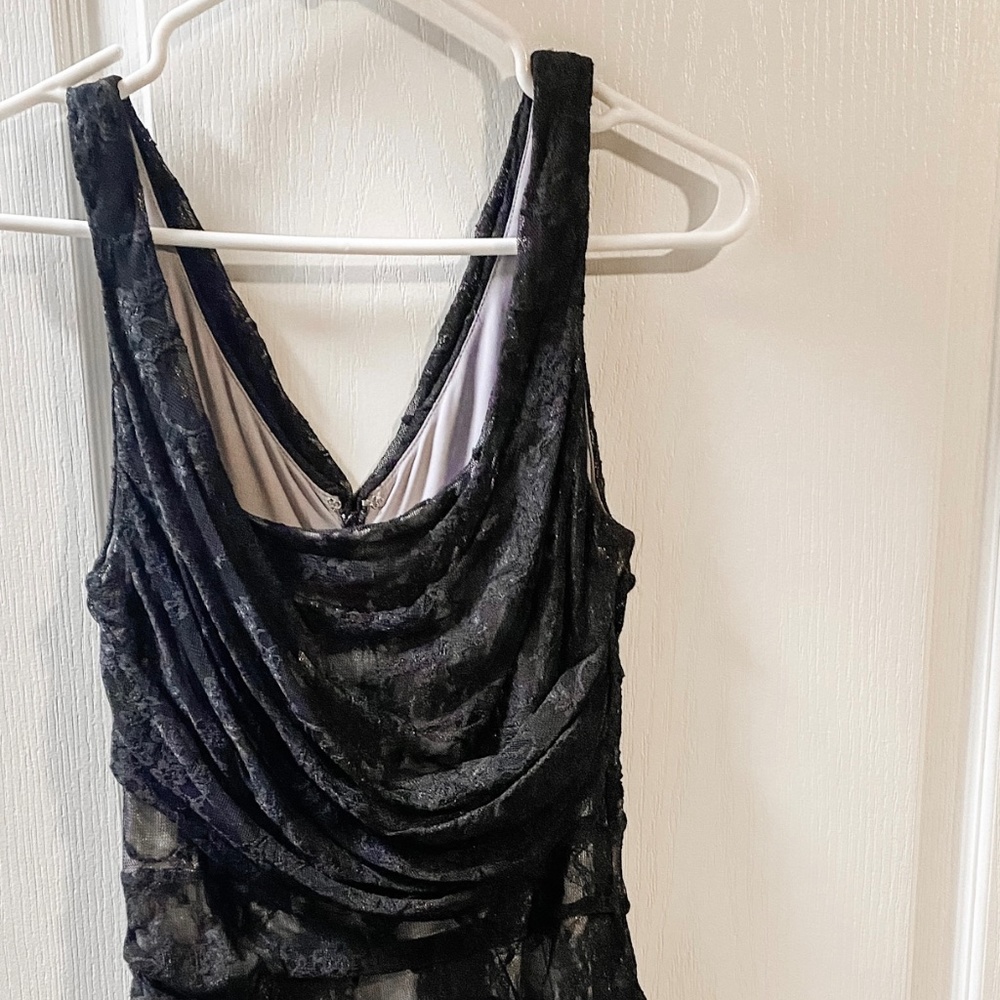 Express slim black ruched dress